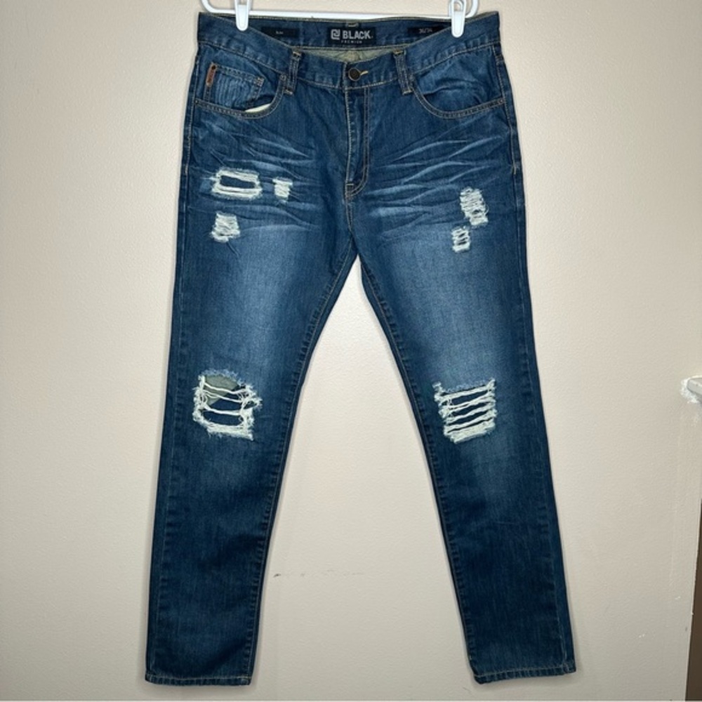 CJ Black Premium Slim‎ Fit Jeans Distressed Men’s Size 36X34